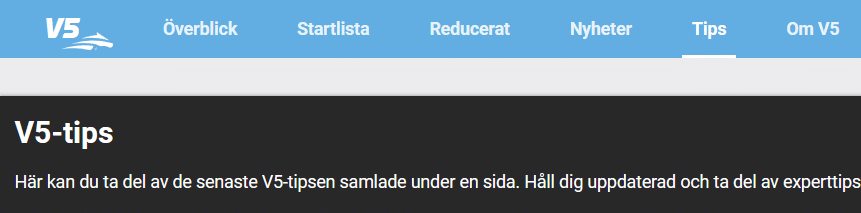 Bilden visar hur man hittar tips till V5 på atg.se
